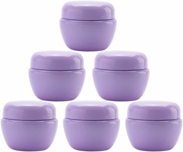 Travel Containers, Travel Accessories Bottles Containers for Cosmetic, Makeup, Body & Hand Cream, Lotion, Toiletries, 6 packs (Purple)