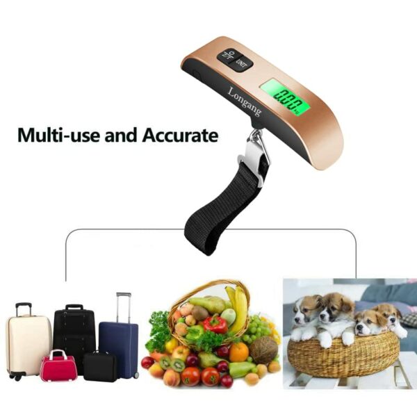 Digital Hanging Luggage Scale with Backlit for Travel, Portable Handheld Suitcase Weight Scale with Hook, 110 Pounds, Battery Included - Image 3