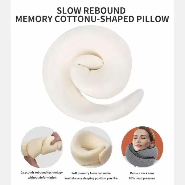 Travel Pillows for Airplanes,2024 Memory Foam Neck Pillow New Travel Pillow Ergonomic Travel Neck Pillow for Comfort in Airplanes,Cars, and Offices Ideal Neck Support - Image 5