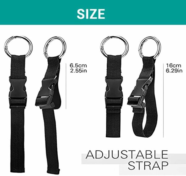 2 Pack Add a Bag Strap - Adjustable Suitcase Belt - Carry Your Extra Bags - Travel Attachment Travel Accessories for Connecting Your Luggage Jacket (Black) - Image 3